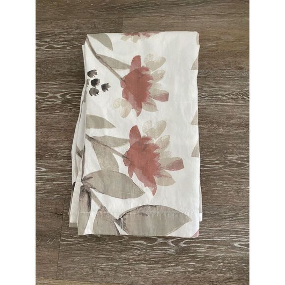 Threshold Water Color Flower 100% Cotton Shower Curtain 72"X72" - Picture 4 of 10